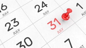 Calendar deadline July 31