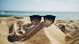 Sunglasses on beach